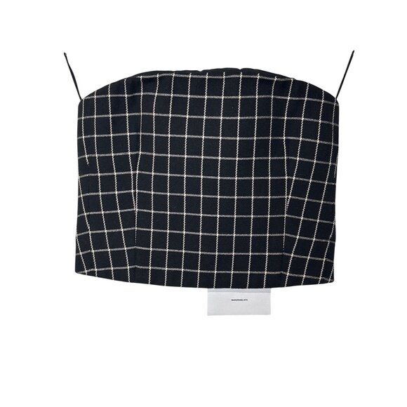 WARDROBE.NYC Corset Top in Black Plaid Small New Womens Strapless Bustier - Picture 5 of 9